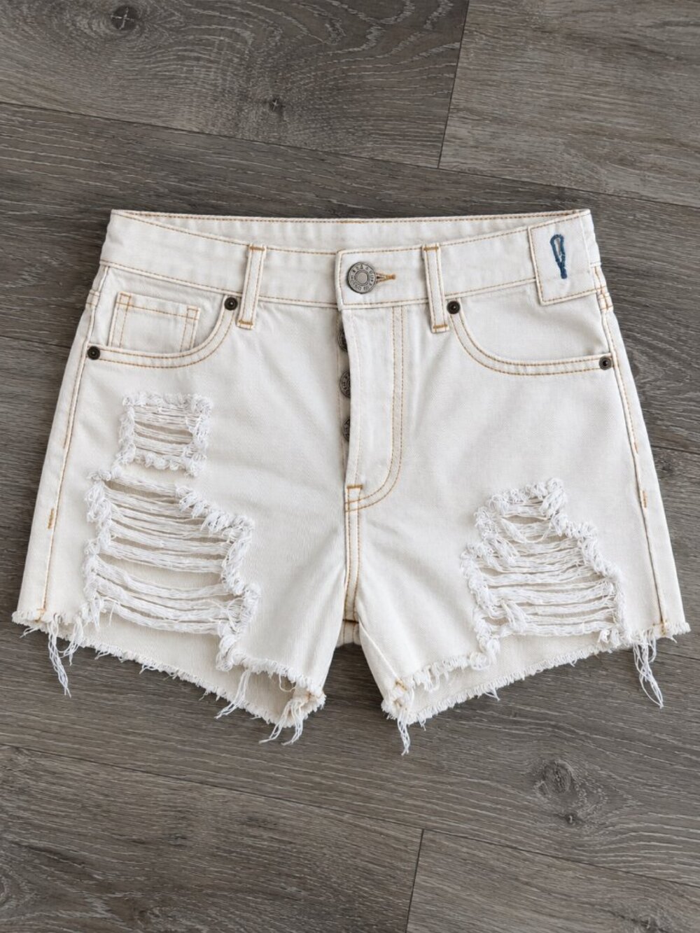 PacSun White Distressed Denim Cutoff Shorts | Size 23